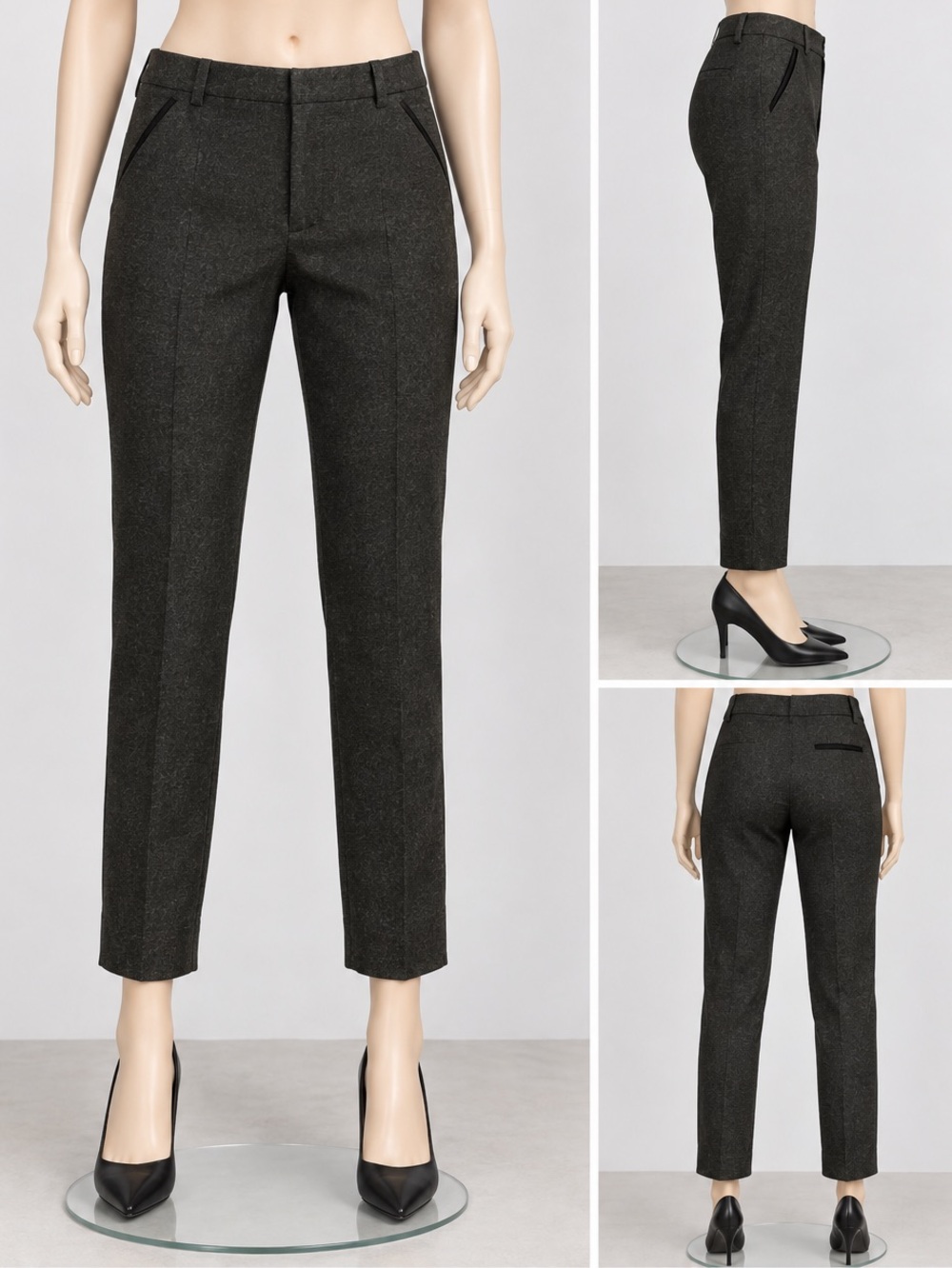Express Columnist Stretch Ankle Pants – Mid Rise 8R Gray Work Trousers